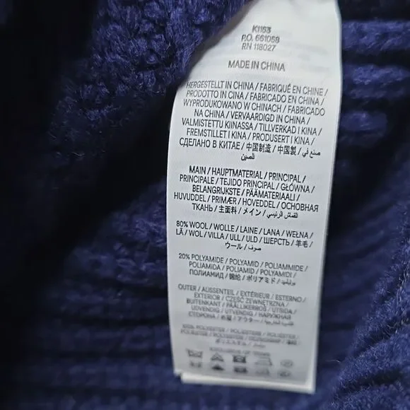 Boden Short Quilted Knitted Jacket Navy Wool Blend US 8 NWT - Picture 9 of 11